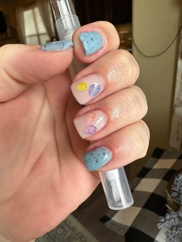 Customer photo review of D1116 Hip Hop Blue Speckled Dip Powder