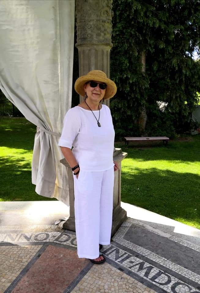 Customer photo review of Wide Leg Coral Linen Pants