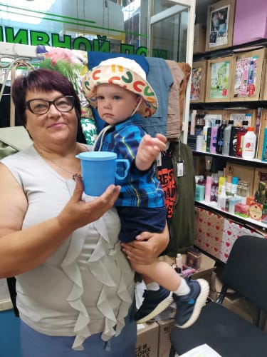 Customer photo review of Reversible Baby Bucket Hat