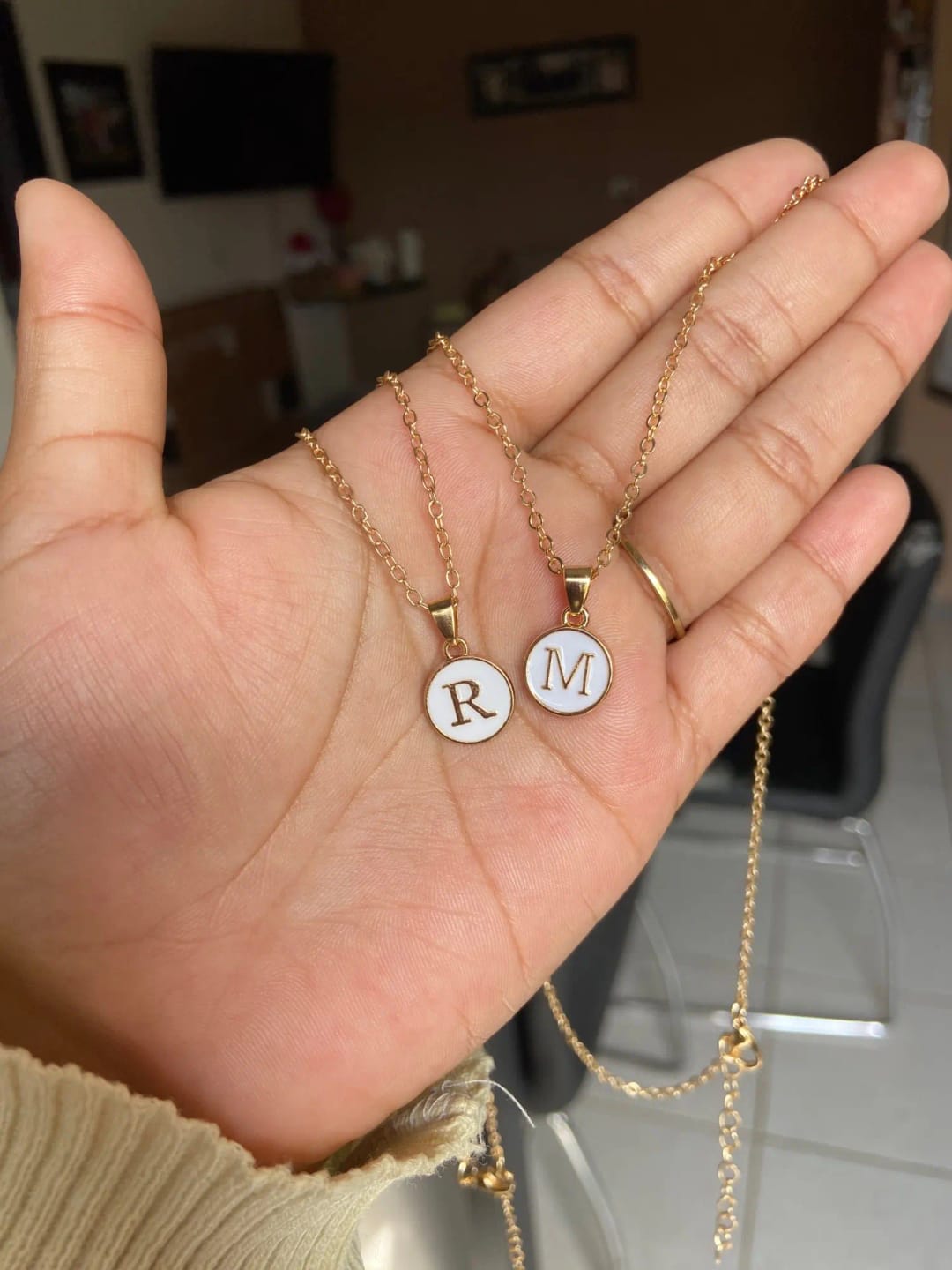 Customer photo review of Circle of Identity Pendant '18k Gold Plated'