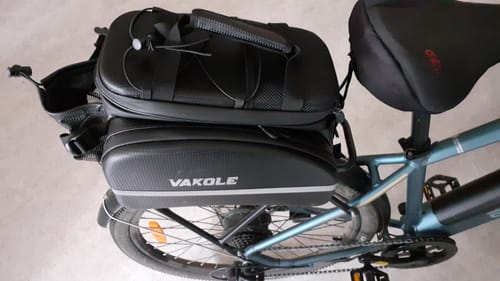 Customer photo review of Vakole Waterproof Bike Rack Bag With Large Capacity(17-35L)