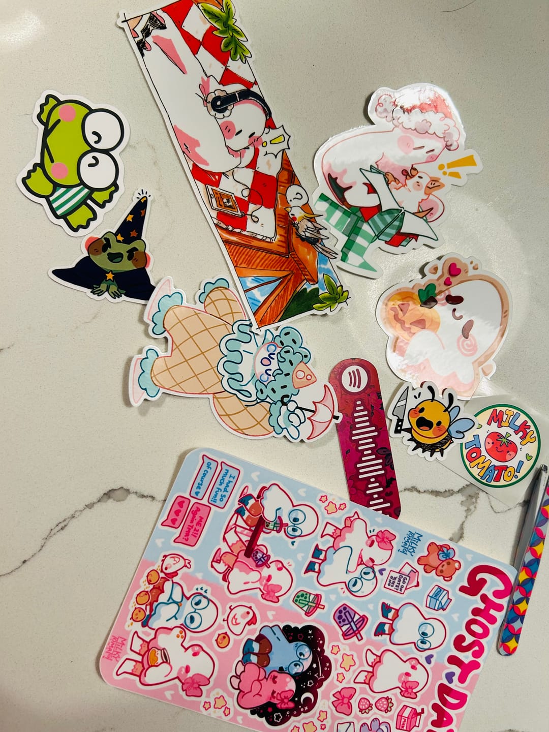 Customer photo review of Ghost Date Sticker Sheet