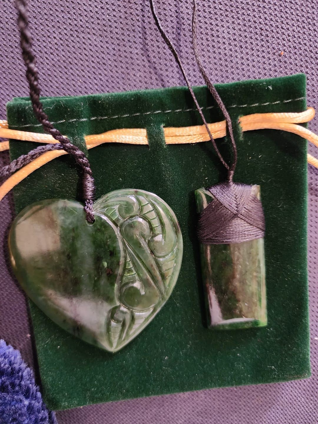 Customer photo review of Genuine NZ Greenstone Heart Necklace with Carving