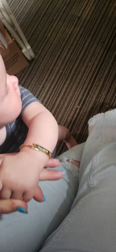 Customer photo review of Personalized Baby Name and Birthstone Bracelet