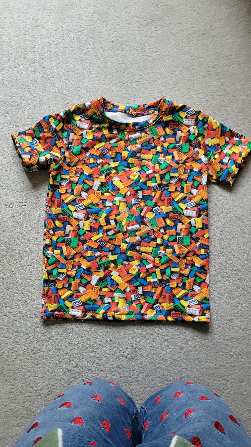 Customer photo review of Lego Blocks Cotton Jersey Fabric