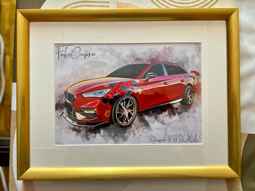 Customer photo review of Foto de tu coche en acuarela | Regalo personalizable para coches
