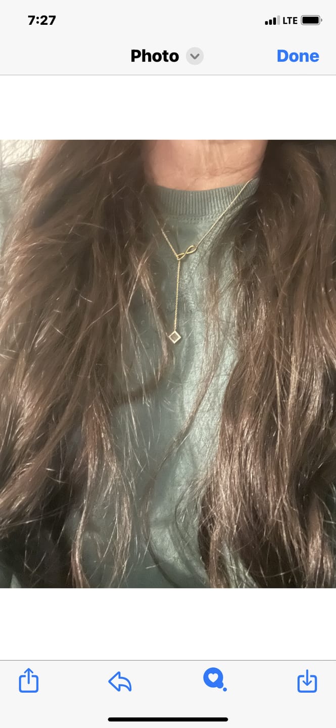 Customer photo review of Infinity Necklace