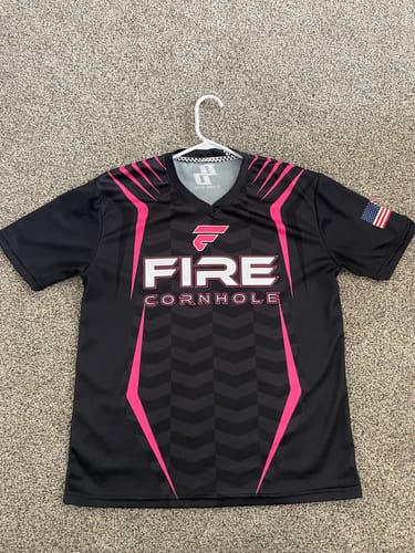 Customer photo review of Fire Cornhole Black-Pink Jersey