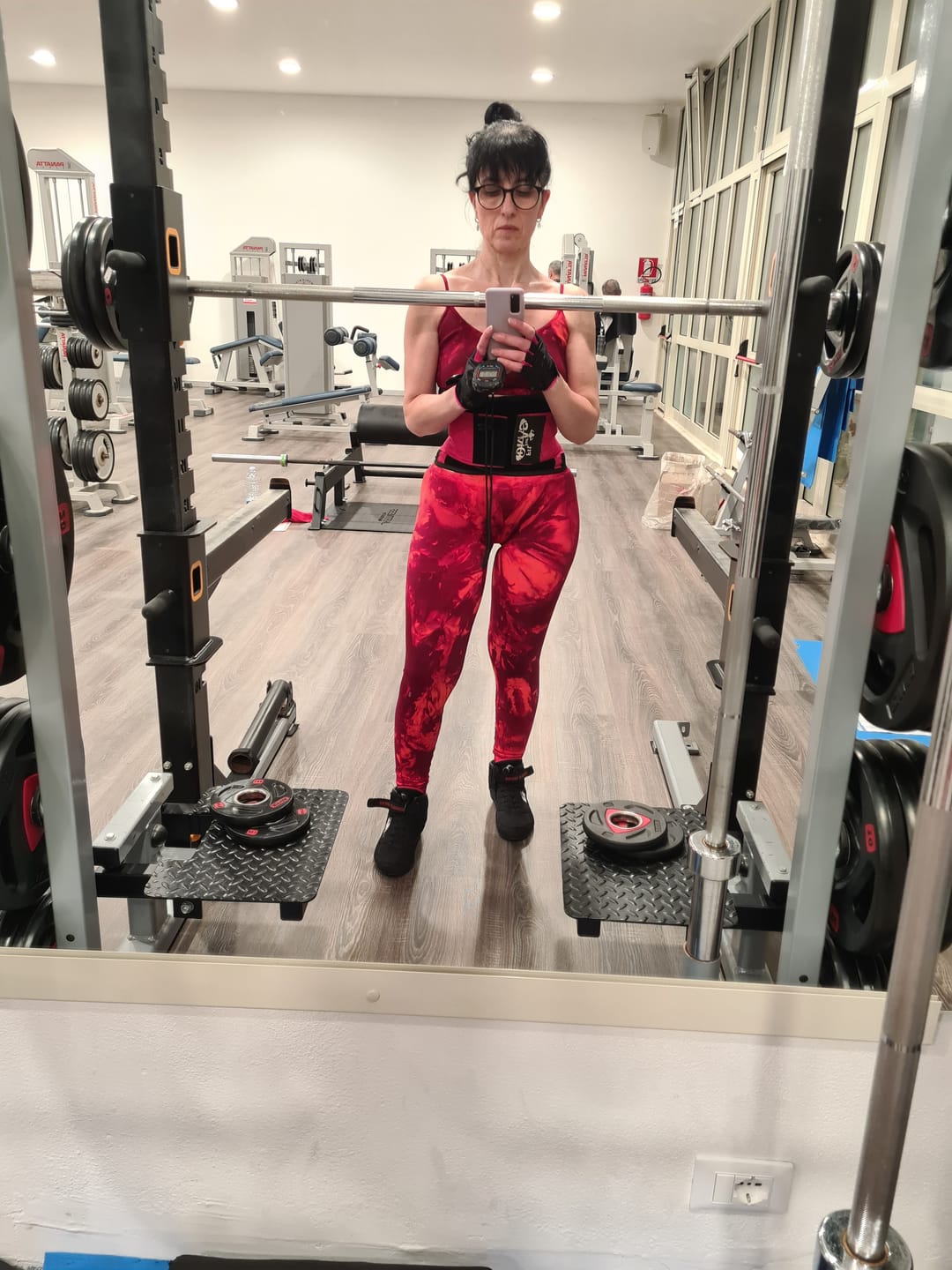 Customer photo review of Leggings Maltinto Rosso Inferno