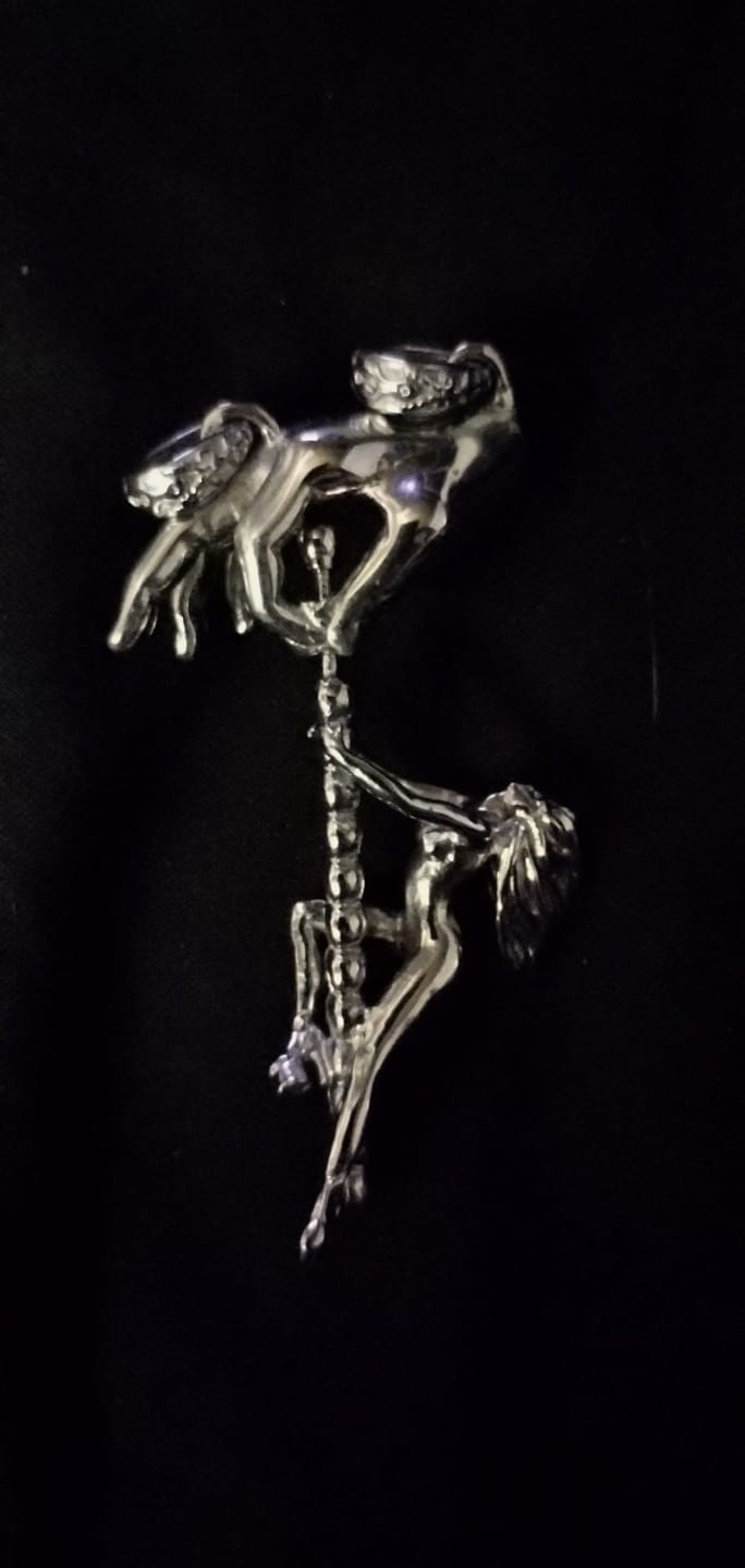 Customer photo review of DANCING WITH DEATH PENDANT