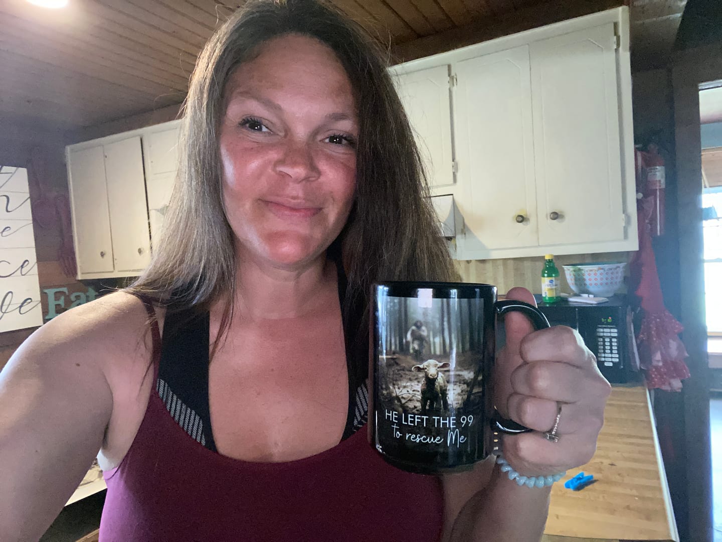 Customer photo review of He Left the 99 to Rescue Me, Jesus and Lost Sheep, Coffee Mug