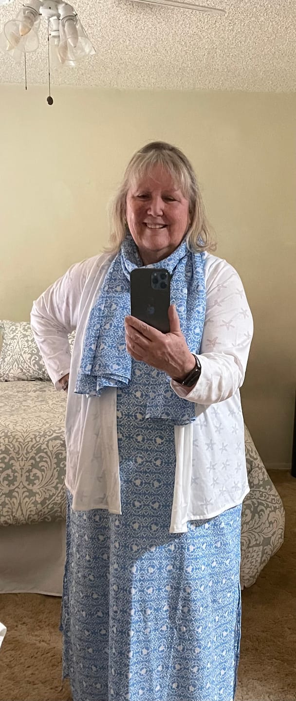 Customer photo review of Tribal Turtle Cotton Maxi Dress