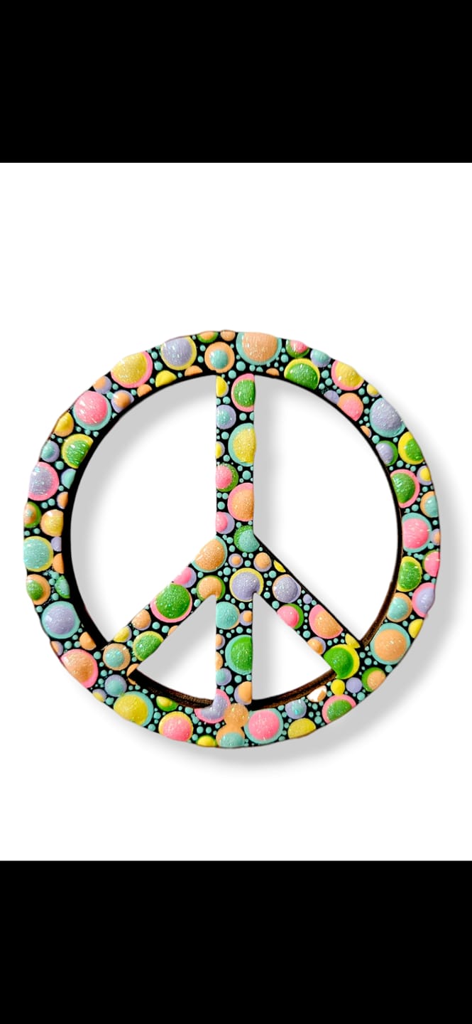 Customer photo review of Unfinished Wood Peace Symbol Shape - Craft - up to 24" DIY
