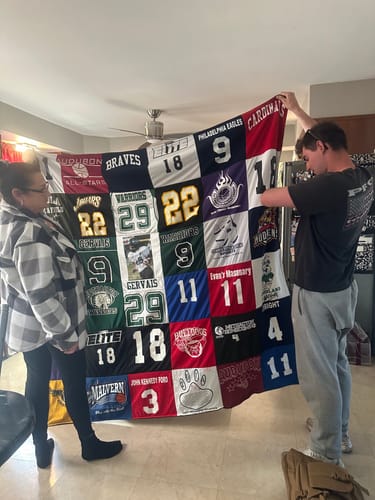 T-shirt quilt featuring philadelphia eagles by Annette from PA