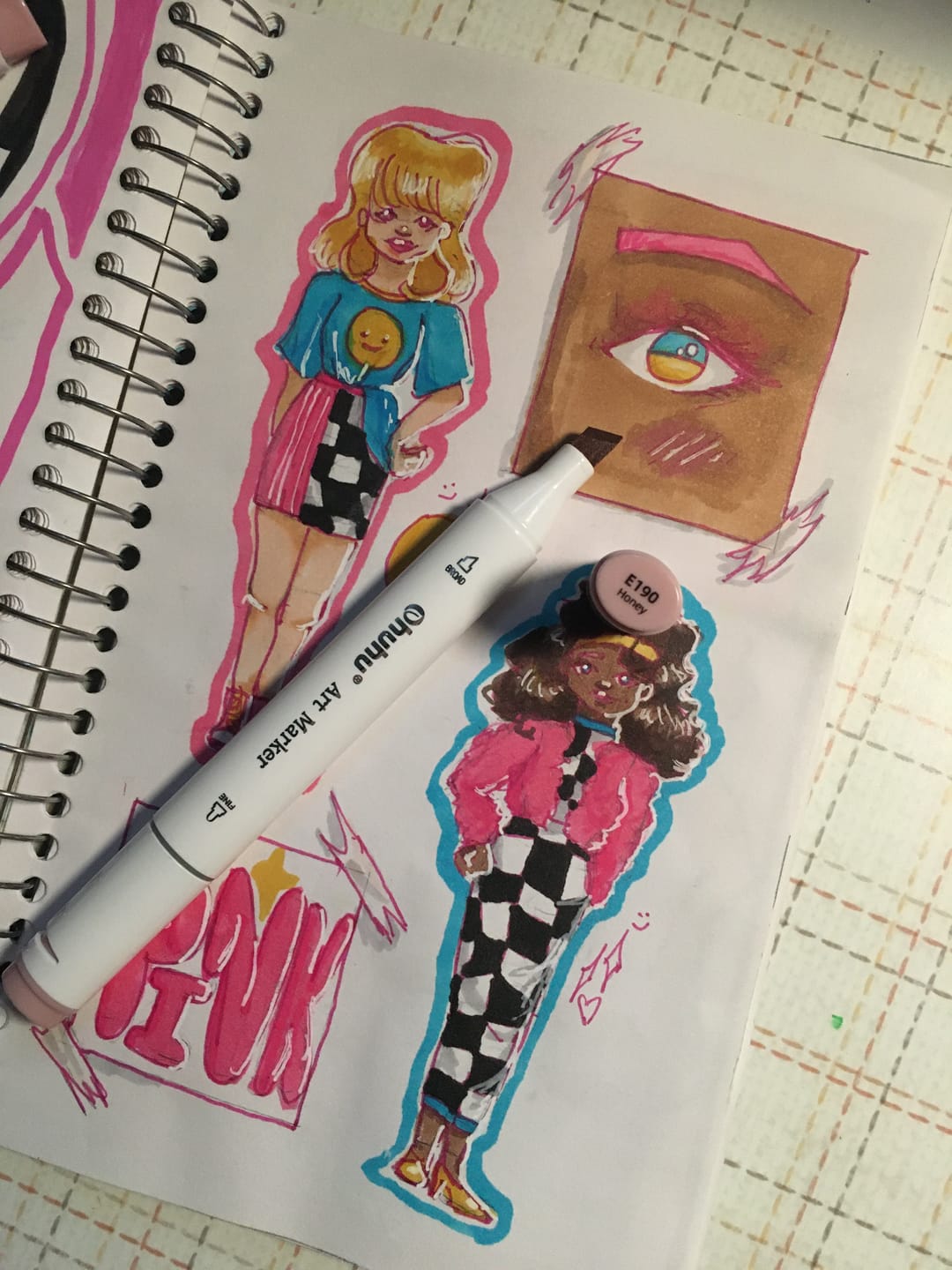 Customer photo review of Ohuhu Oahu E190 / E75 Individual Marker, Fine & Chisel