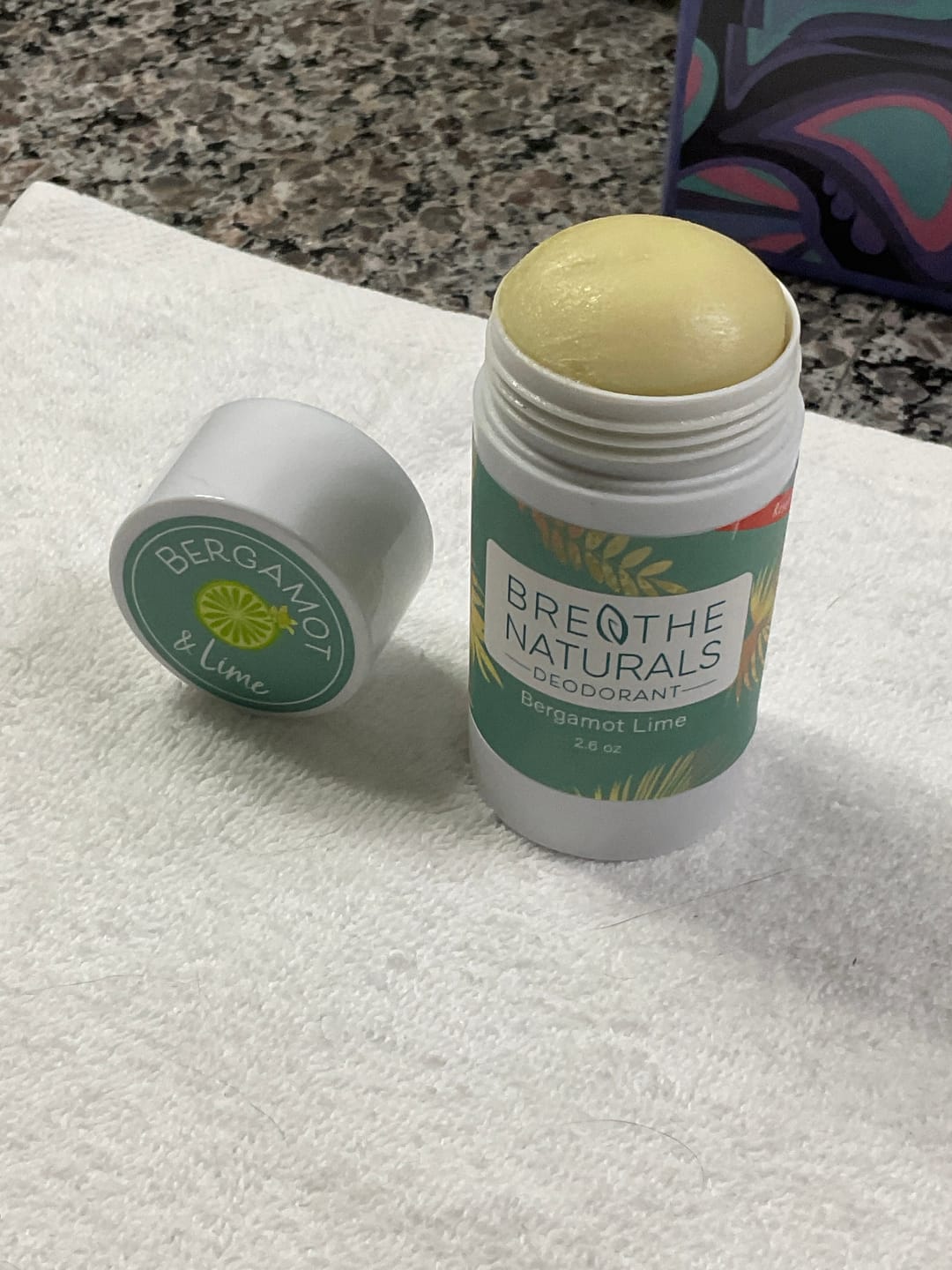 Customer photo review of Bergamot Lime Deodorant
