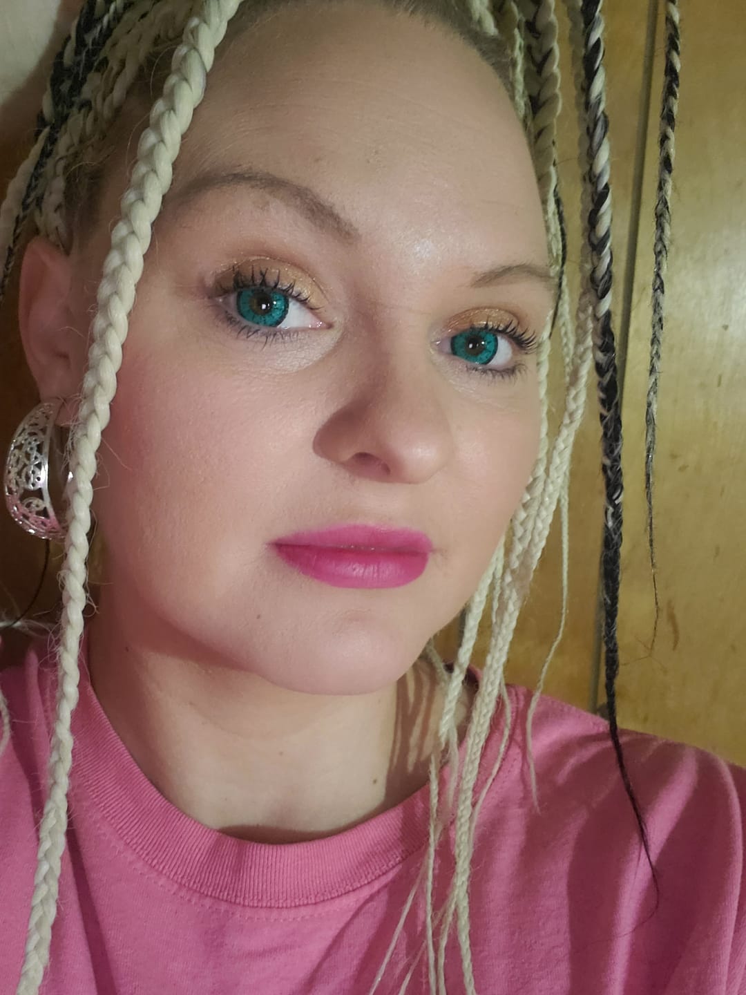 Customer photo review of Pixie Blue Prescription Coloured Contact Lenses