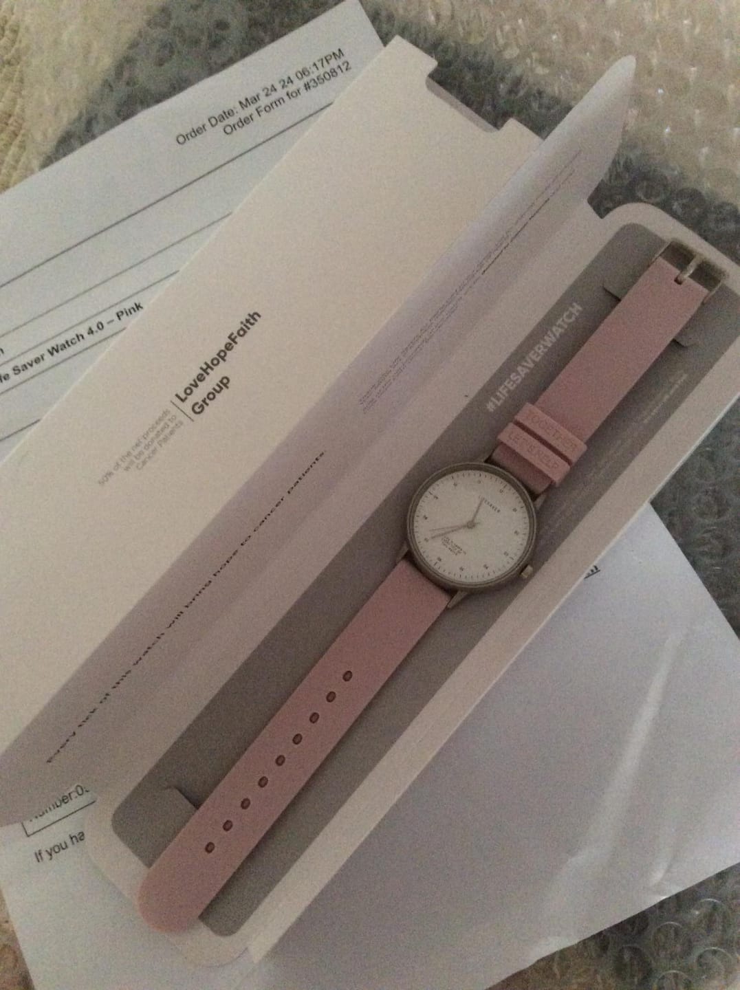 Customer photo review of Life Saver Watch 4.0 – Pink