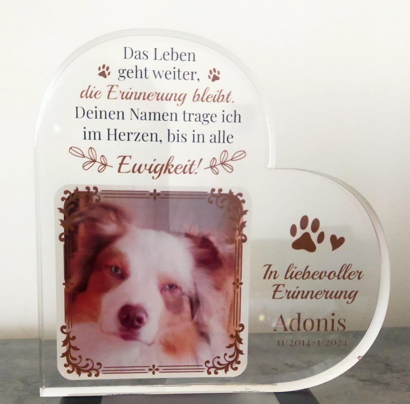 Customer photo review of Die Erinnerung bleibt - Individuelles Glasherz