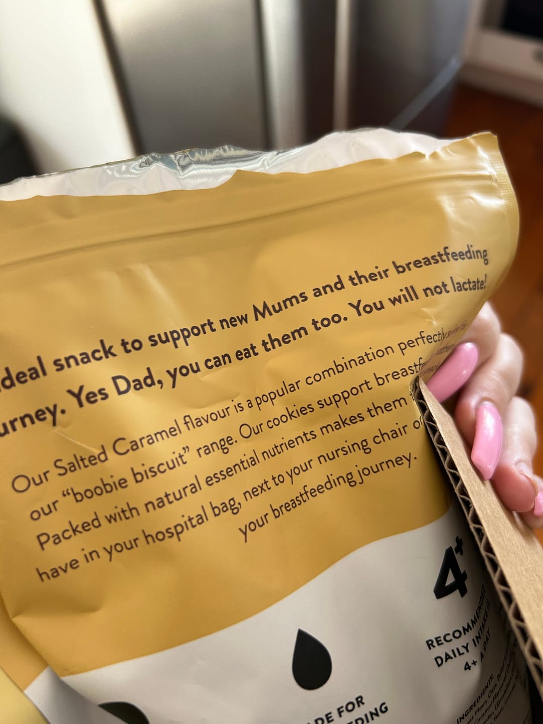 Customer photo review of Salted Caramel Lactation Cookies