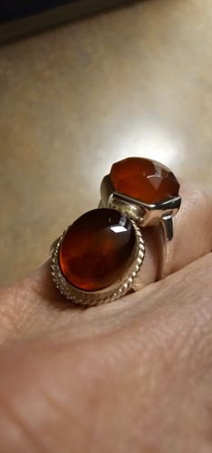 Customer photo review of Diamond Cut Yemeni Aqeeq Ring For Ladies