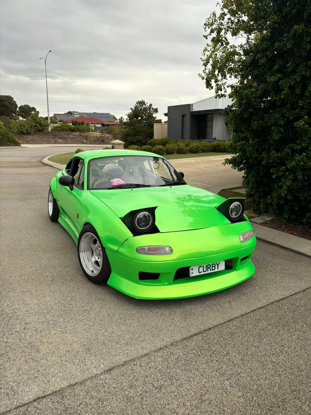 Customer photo review of Candy Metallic Neon Green vinyl wrap