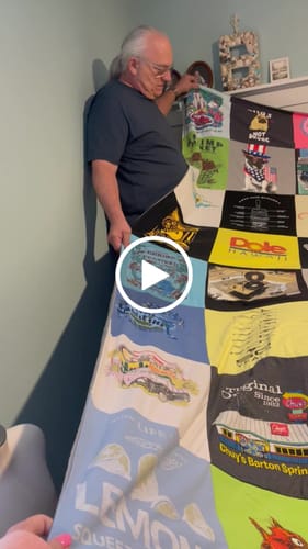 T-shirt quilt with gardening, cooking themes by Liz from FL