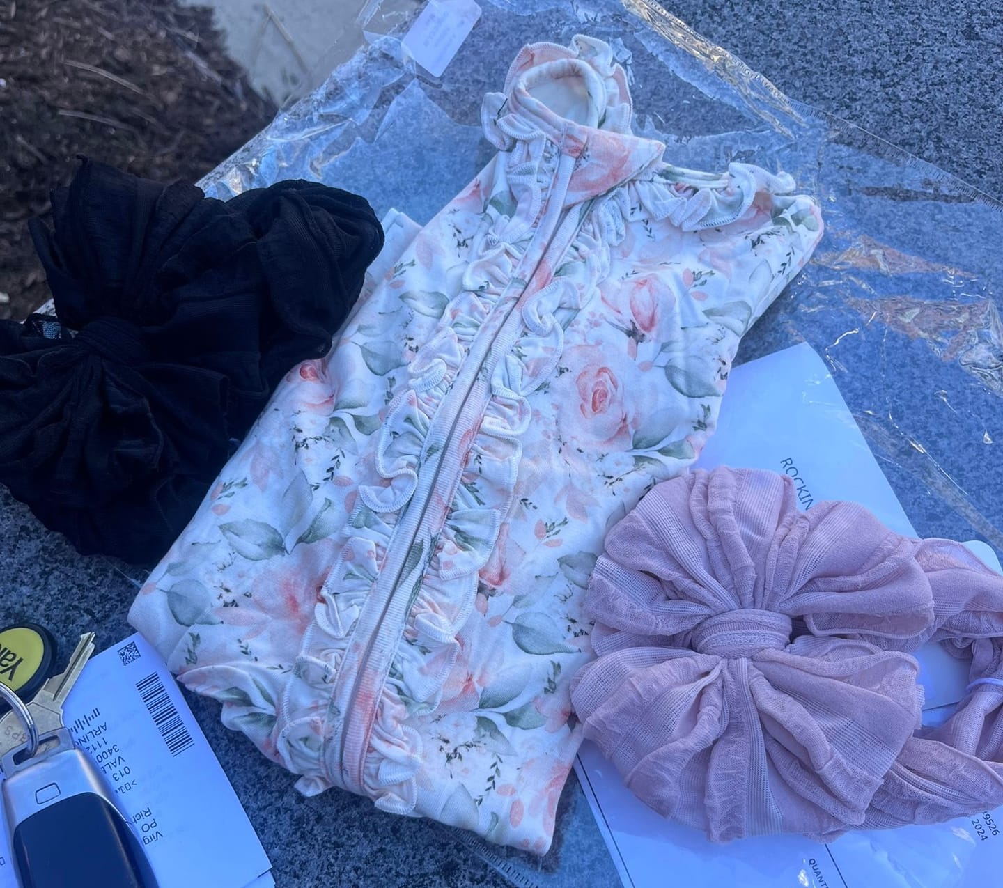 Customer photo review of Ruffled Headband- Black