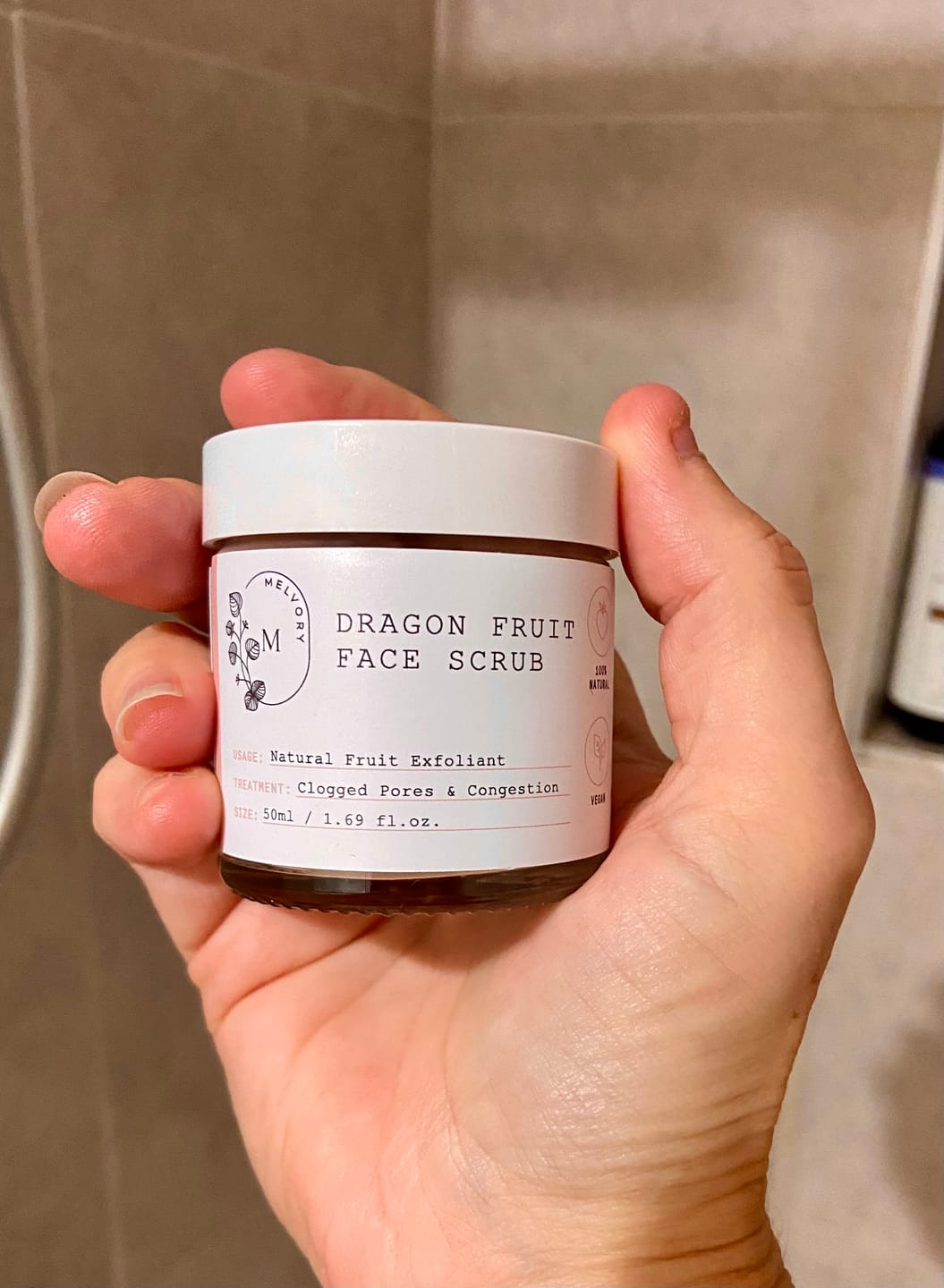 Customer photo review of Dragonfruit Face Scrub