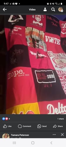 T-shirt quilt with politics, social justice themes by Tamara from MD