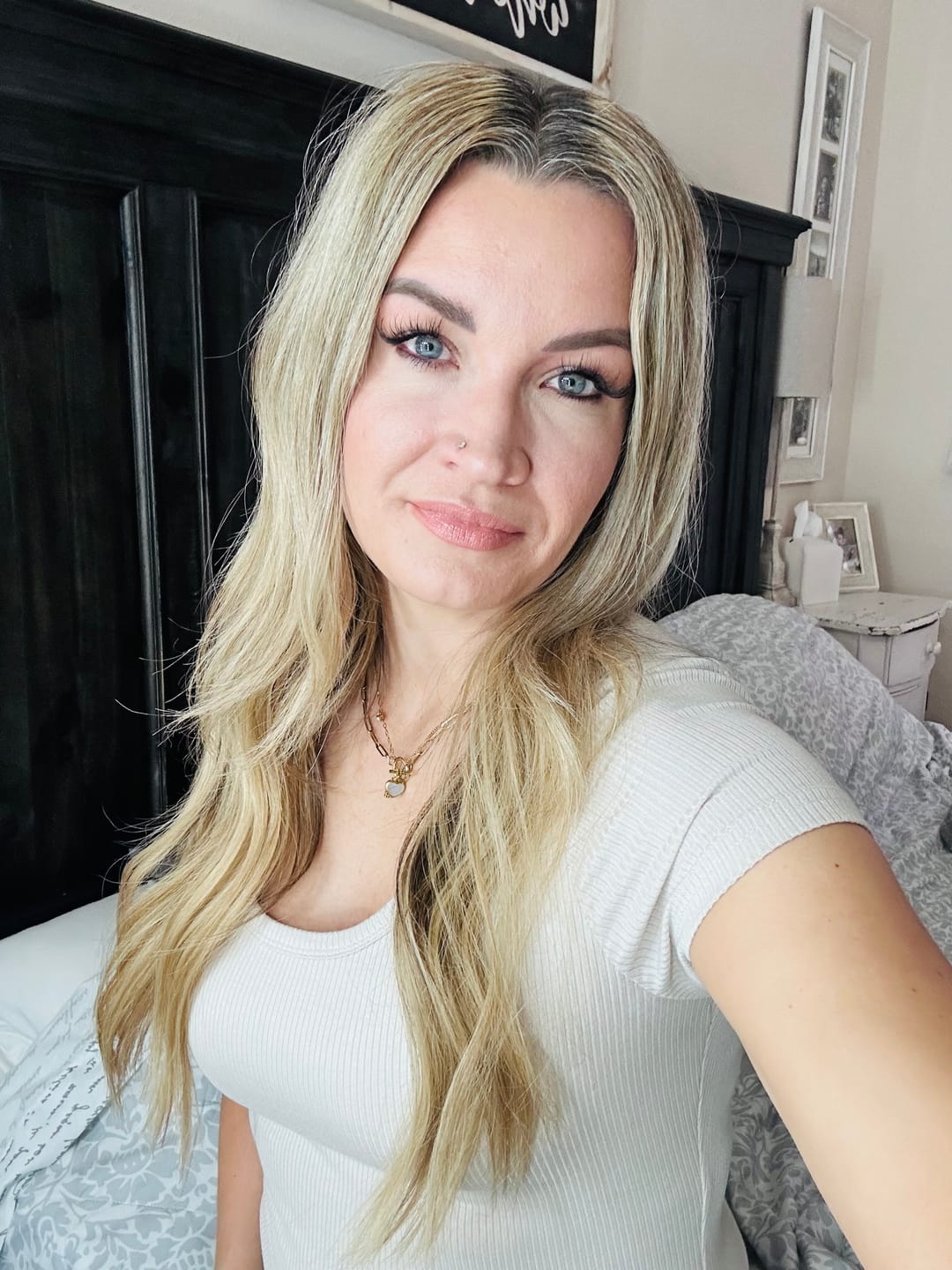 Customer photo review of Blonde #60 Straight DIY Hair Extensions Home Kit