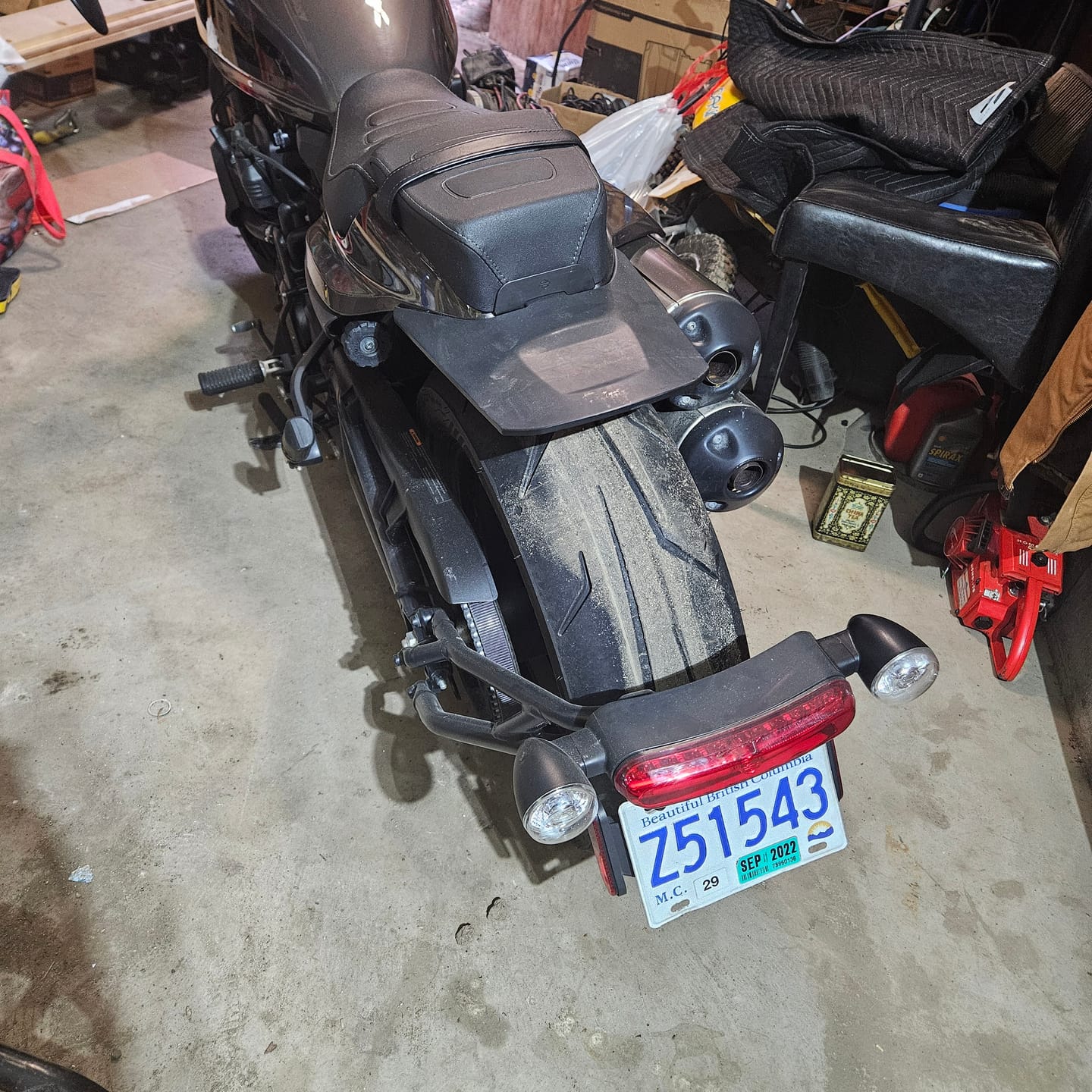 Customer photo review of Motorcycle License Plate Bracket with LED Signal Light