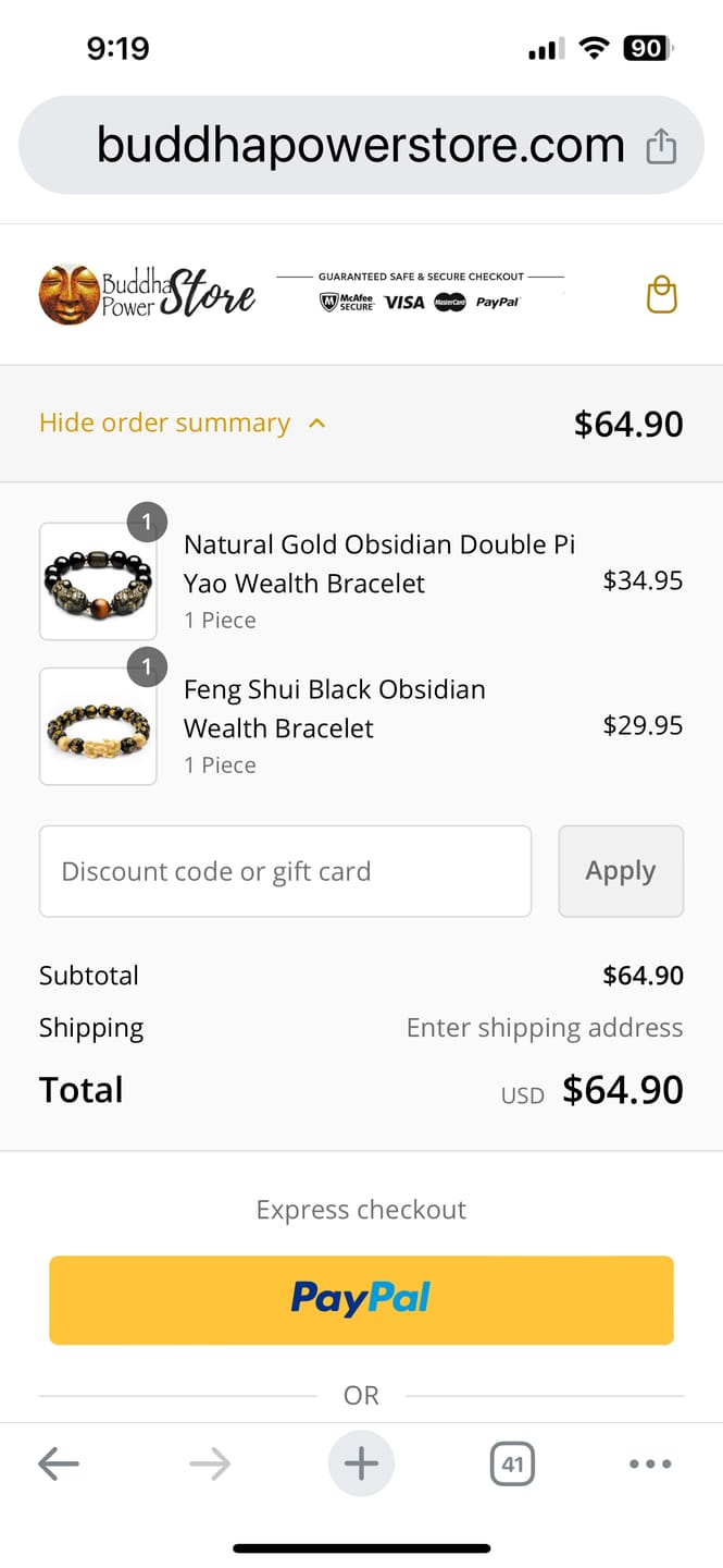 Customer photo review of Feng Shui Black Obsidian Wealth Bracelet