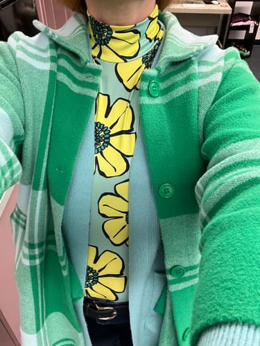 Customer photo review of NATALIE coat Green Apple Plaid