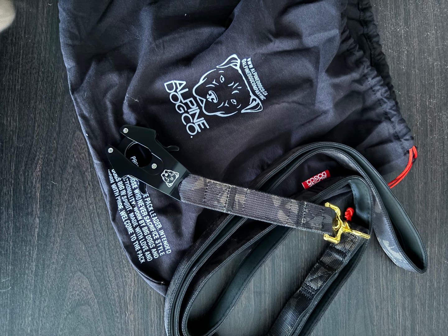 Customer photo review of Tacti Luxe Dog Leash - Gold Camo