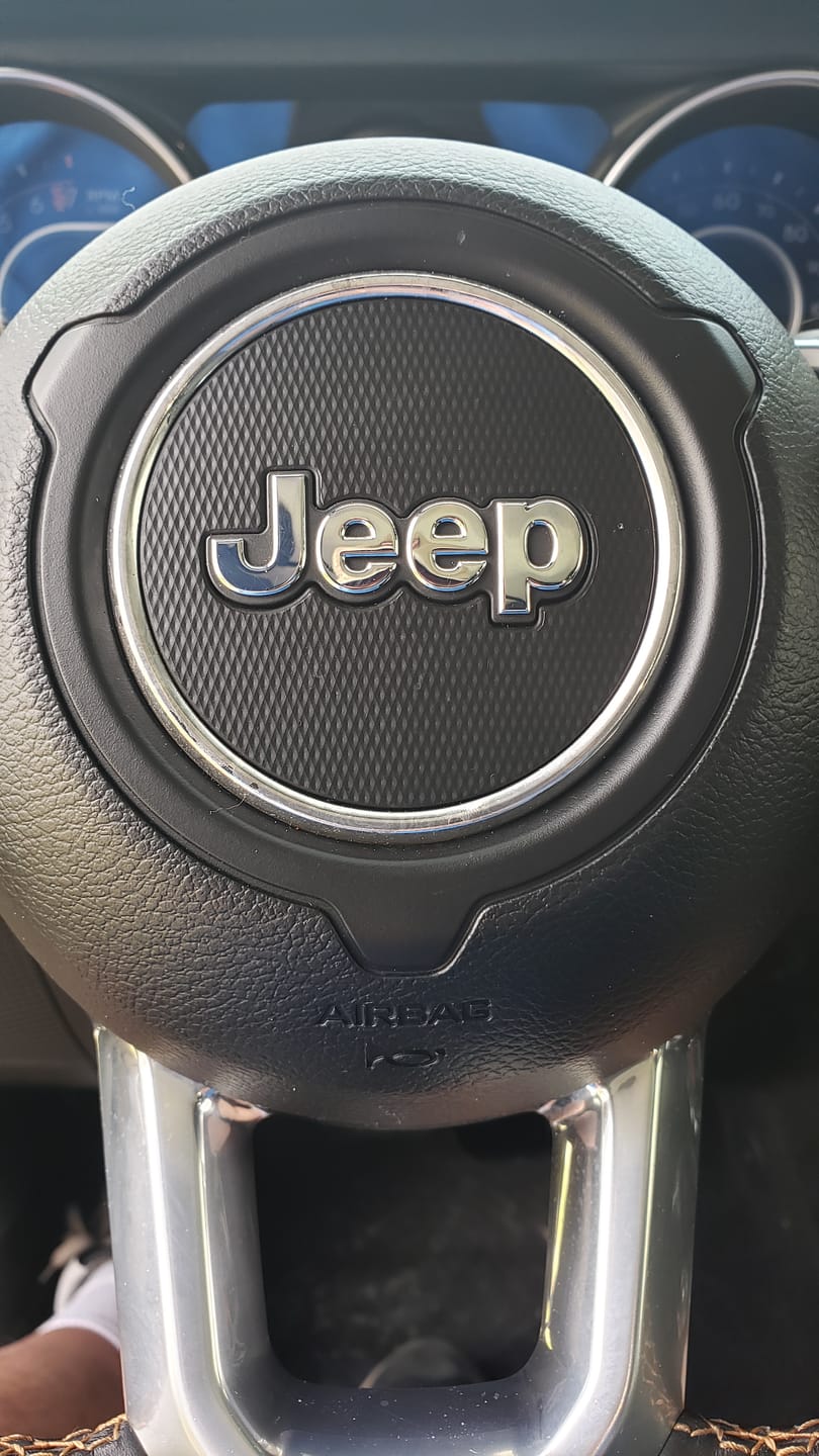 Customer photo review of Topographical Map Print Steering Wheel Decal for Jeep