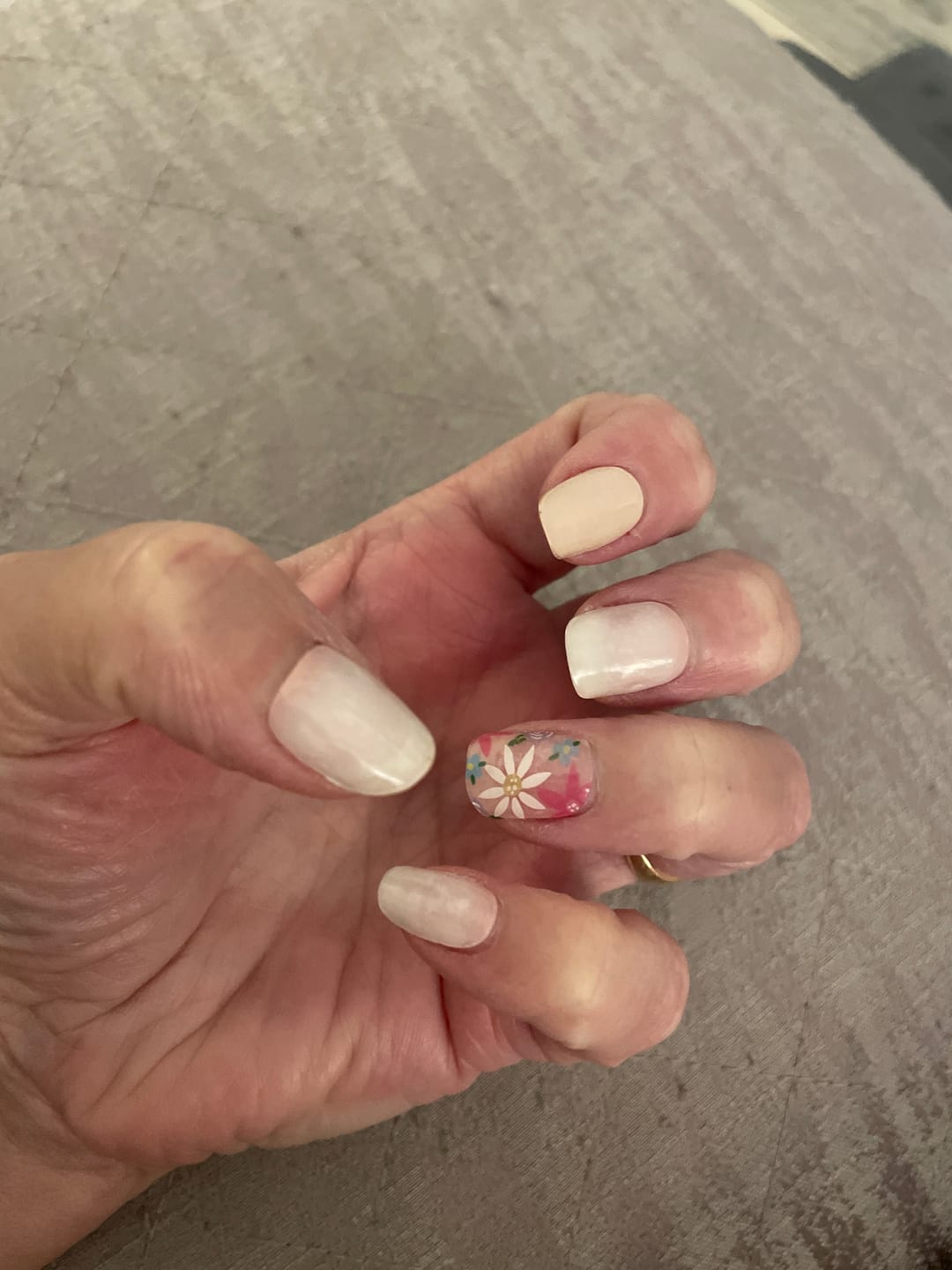 Customer photo review of Nude And Wine DIY Semicured Gel Nail Sticker Kit