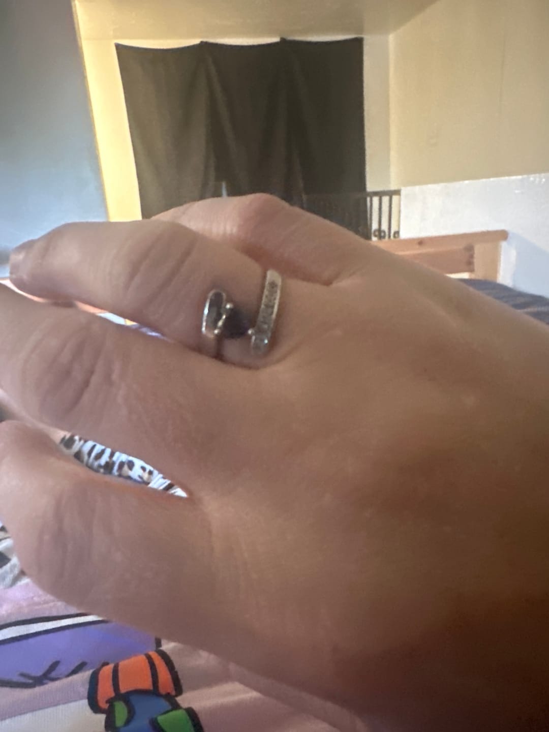 Customer photo review of Engraved Birthstone Ring
