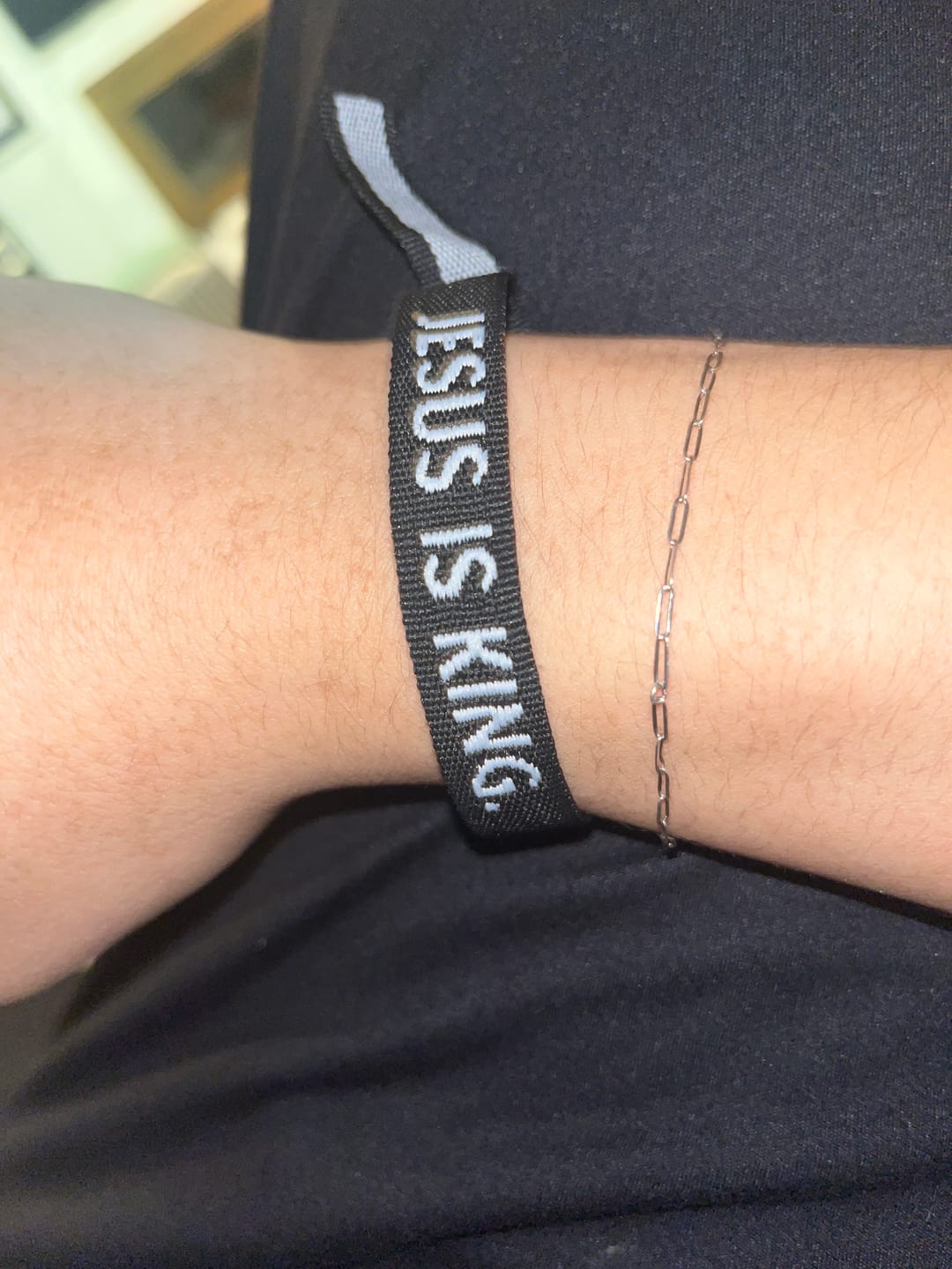 Customer photo review of Jesus Is King Bracelet