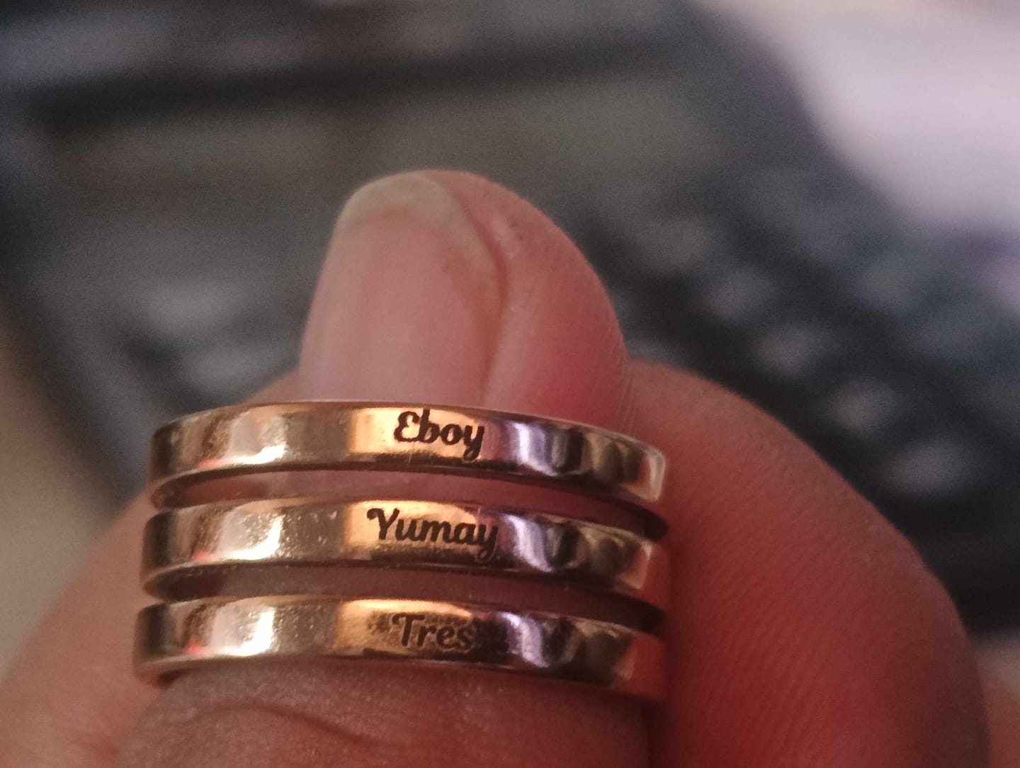 Customer photo review of Printave™ Personalized 3 Layers Ring