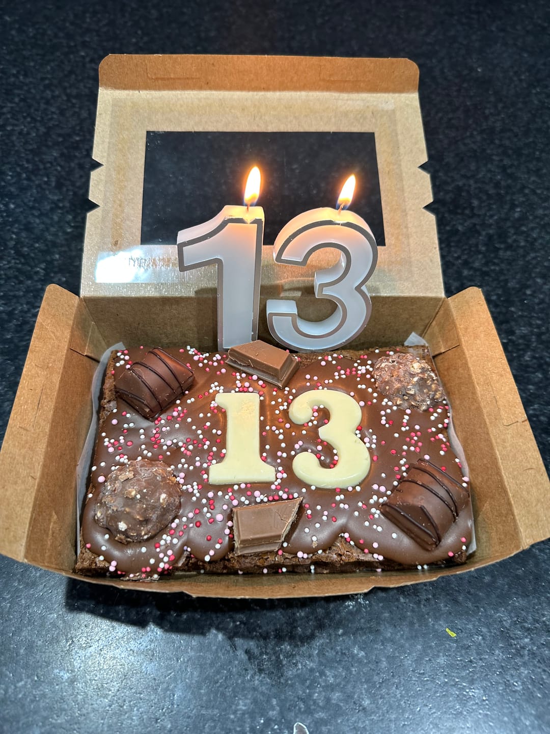 Customer photo review of Mini birthday brownie