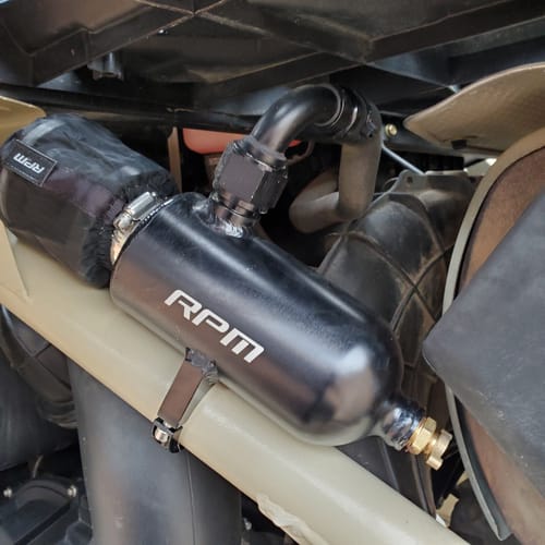 Customer photo review of RPM SxS Dual Baffle Can-Am Maverick X3 Oil Catch Can