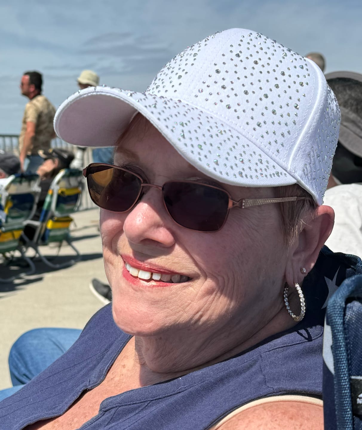 Customer photo review of Ebony Crystal Hat in White