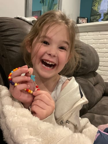 Customer photo review of The ' Jesus loves Me ' Colorful Youth Bracelets (2 Styles!)