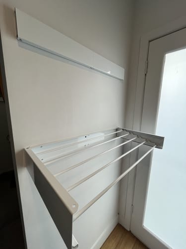 Customer photo review of Wall Mounted Drying Rack - Foldable Indoor and Outdoor Drying Rack