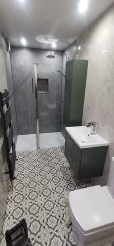 Customer photo review of Nuie Deco 400mm Tall Unit - Satin Reed Green