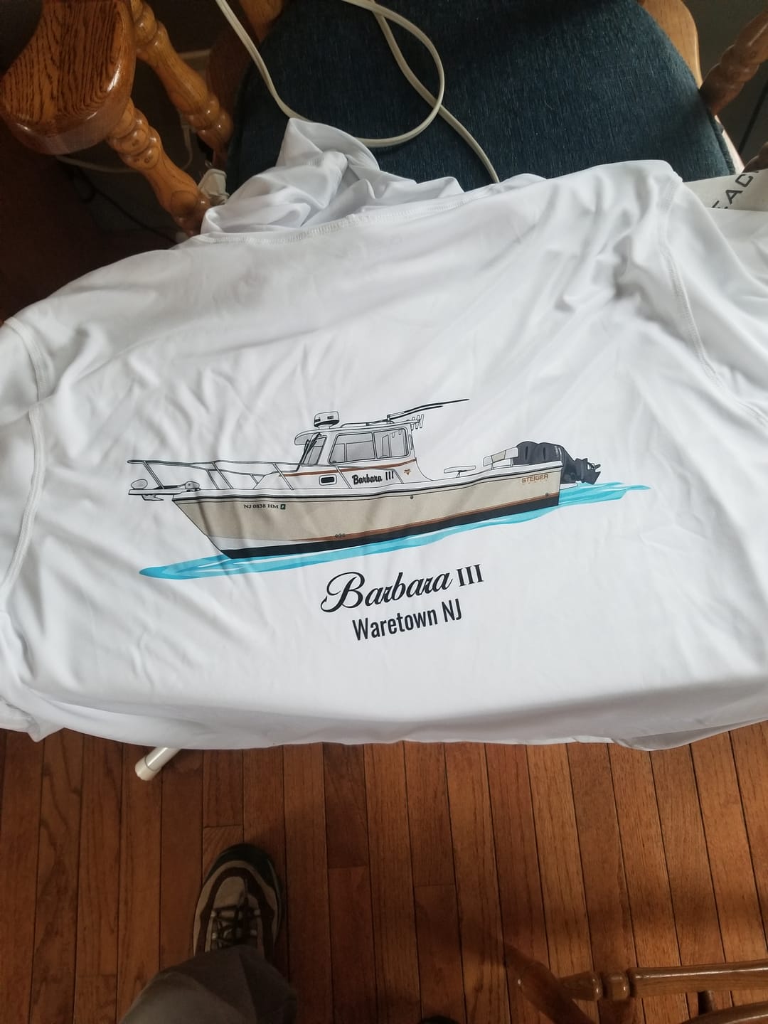 Customer photo review of Custom Cotton Boat T-Shirts With Front Pocket