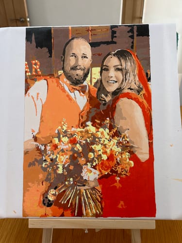 Customer photo review of Painted Memory - Custom Painting By Numbers Kit