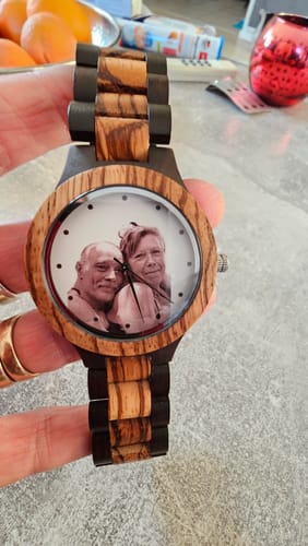 Customer photo review of Deine Foto-Holzuhr