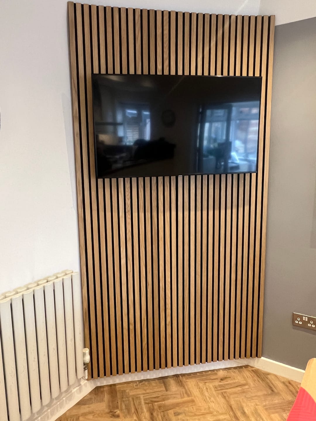 Customer photo review of SlatWall Acoustic Natural Oak